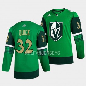 2023 St. Patricks Day Jonathan Quick Vegas Golden Knights #32 Green Primegreen Authentic Jersey
