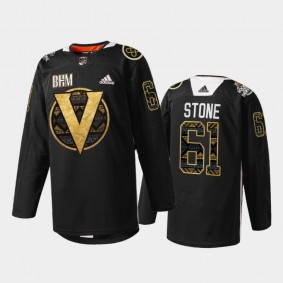 Mark Stone Vegas Golden Knights Black History Month 2022 Jersey Black #61 Warm-up