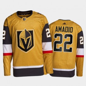 2021-22 Vegas Golden Knights Michael Amadio Primegreen Authentic Jersey Gold Home Uniform