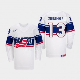USA Hockey IIHF Grace Zumwinkle #13 White Jersey Home
