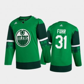 Edmonton Oilers Grant Fuhr #31 2020 St. Patrick's Day Authentic Player Jersey Green