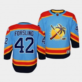 Florida Panthers Gustav Forsling 2022 Special Edition 2.0 Blue #42 Youth Jersey Retro