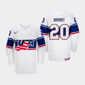 USA Hockey IIHF Hannah Brandt #20 White Jersey Home