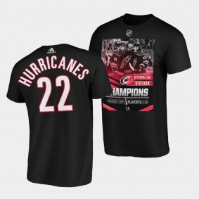Carolina Hurricanes Commemorative photo 2022 Metropolitan Division Champions T-Shirt #22 Black