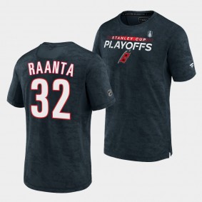 Antti Raanta Carolina Hurricanes 2022 Stanley Cup Playoffs Authentic Pro Charcoal T-Shirt