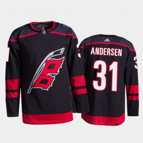 Frederik Andersen Carolina Hurricanes Primegreen Authentic Pro Jersey 2021-22 Black #31 Alternate Uniform