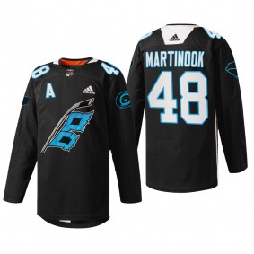Jordan Martinook Hurricanes Panthers Night Black Jersey Warm-up sweater
