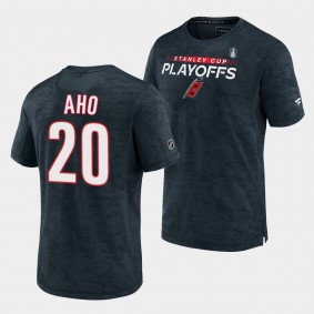 Sebastian Aho Carolina Hurricanes 2022 Stanley Cup Playoffs Authentic Pro Charcoal T-Shirt
