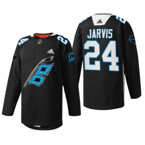 Seth Jarvis Hurricanes Panthers Night Black Jersey Warm-up sweater