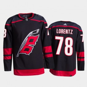 Steven Lorentz Carolina Hurricanes Primegreen Authentic Pro Jersey 2021-22 Black #78 Alternate Uniform