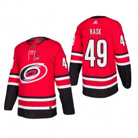 Men's Carolina Hurricanes Victor Rask #49 Home Red Authentic Player Cheap Jersey
