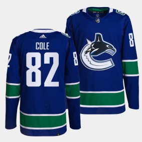 Vancouver Canucks Authentic Pro Ian Cole #82 Blue Jersey Home