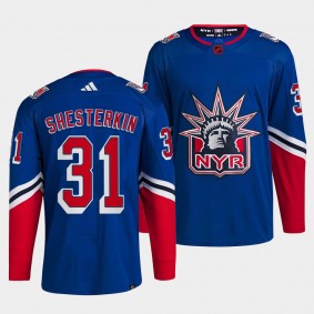 Igor Shesterkin New York Rangers 2022 Reverse Retro 2.0 Blue #31 Authentic Primegreen Jersey Men's