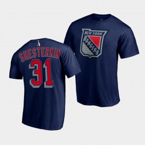 Igor Shesterkin #31 New York Rangers Secondary Logo Special Edition Navy T-Shirt