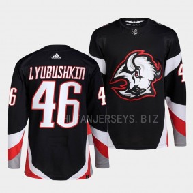 Ilya Lyubushkin Buffalo Sabres 2022-23 Goathead Alternate Black #46 Primegreen Authentic Jersey Men's