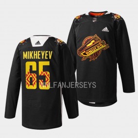 Ilya Mikheyev #65 Vancouver Canucks 2023 First Nations Celebration Warm-Up Black Jersey