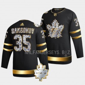 Ilya Samsonov Toronto Maple Leafs Memorial Borje Patch #35 Black Diamond Edition Jersey
