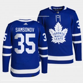Toronto Maple Leafs 2022 Primegreen Authentic Ilya Samsonov #35 Blue Jersey Home