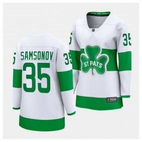 Toronto Maple Leafs Ilya Samsonov 2024 St. Patricks Alternate Premier Women White Jersey Breakaway Player