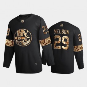 New York Islanders Brock Nelson #29 Python Skin Black 2021 Exclusive Edition Jersey