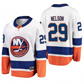 Men's New York Islanders Brock Nelson #29 Away White Breakaway Player Cheap Jersey