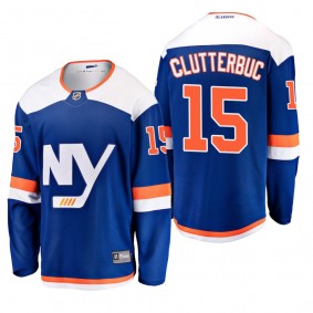 Men's New York Islanders Cal Clutterbuck #15 2018-19 Alternate Reasonable Breakaway Jersey - Blue