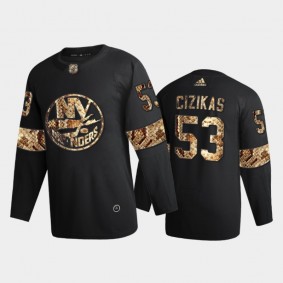 New York Islanders Casey Cizikas #53 Python Skin Black 2021 Exclusive Edition Jersey