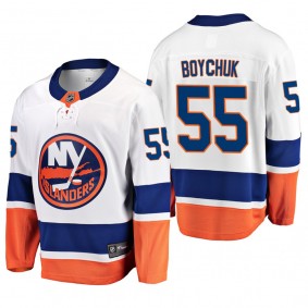 Men's New York Islanders Johnny Boychuk #55 Away White Breakaway Player Cheap Jersey
