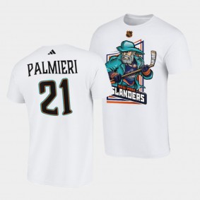 New York Islanders Reverse Retro 2.0 Kyle Palmieri #21 White T-Shirt Cartoon