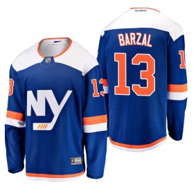 Men's New York Islanders Mathew Barzal #13 2018-19 Alternate Reasonable Breakaway Jersey - Blue