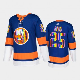 Sebastian Aho New York Islanders Pride Night 2022 Jersey Royal #25 HockeyIsForEveryone