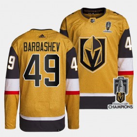 Vegas Golden Knights 2023 Stanley Cup Champions Ivan Barbashev #49 Gold Authentic Home Jersey Men's