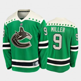 Fanatics J. T. Miller #9 Canucks 2020 St. Patrick's Day Replica Player Jersey Green