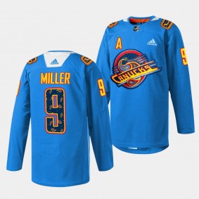 Vancouver Canucks 2023 Diwali Night J.T. Miller #9 Blue Jersey Special Edition