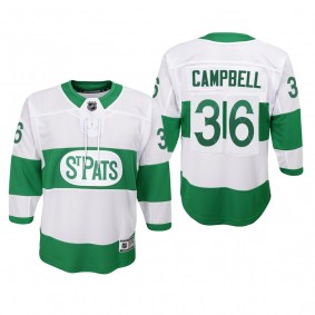 Maple Leafs Jack Campbell #36 Youth 2022 St. Pats White Jersey Premier