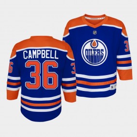 Jack Campbell Edmonton Oilers Youth Jersey 2022-23 Home Royal Replica Player Jersey