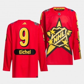 2024 NHL All-Star Game Vegas Golden Knights Jack Eichel #9 Red drew house Jersey
