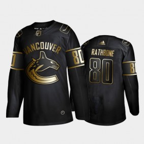Vancouver Canucks Jack Rathbone #80 Authentic Golden Edition Black Jersey