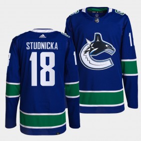 Authentic Pro Jack Studnicka Canucks Blue Home Jersey