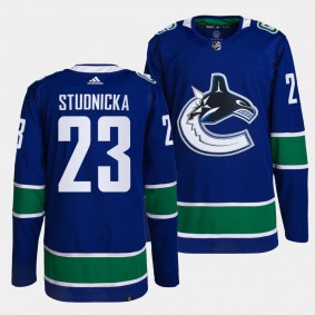 Vancouver Canucks Authentic Pro Jack Studnicka #23 Blue Jersey Home