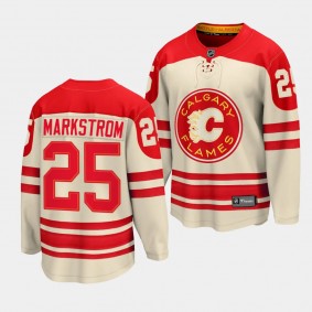Calgary Flames Jacob Markstrom 2023 NHL Heritage Classic Cream Premier Breakaway Player Jersey Men's