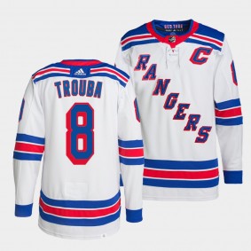 New York Rangers Primegreen Authentic Jacob Trouba #8 White Jersey 2022 Captain