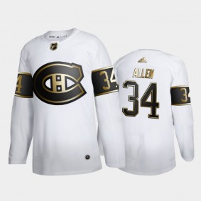 Montreal Canadiens Jake Allen #34 Golden Limited Edition Authentic White Jersey