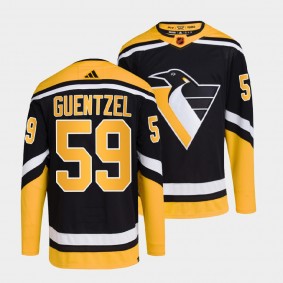 Jake Guentzel Pittsburgh Penguins 2022 Reverse Retro 2.0 Black #59 Authentic Primegreen Jersey Men's