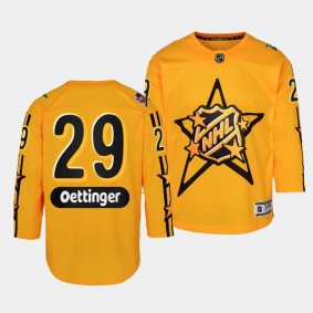 Dallas Stars #29 Jake Oettinger 2024 NHL All-Star Game Premier Yellow Youth Jersey