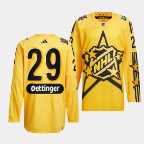 Jake Oettinger Dallas Stars 2024 NHL All-Star Game Yellow #29 drew house Primegreen Authentic Jersey Men's