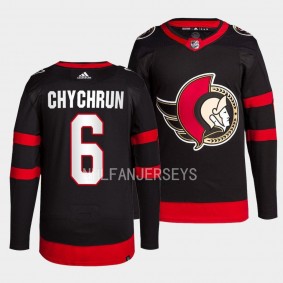 Jakob Chychrun Ottawa Senators 2022-23 Authentic Primegreen Black #6 Home Jersey Men's