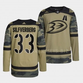 Military Appreciation Night Jakob Silfverberg Anaheim Ducks Camo #33 Warmup Jersey 2022