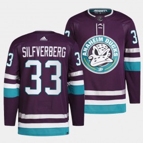 Anaheim Ducks 2023-24 30th Anniversary Jakob Silfverberg #33 Purple Primegreen Jersey Men's