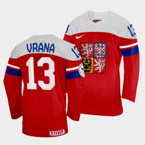 Czech Republic 2022 IIHF World Championship Jakub Vrana #13 Red Jersey Away